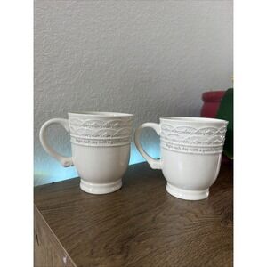 Mary & Martha Grace &Gratitude Collection Heirloom White Coffee Cup/Mug